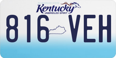 KY license plate 816VEH