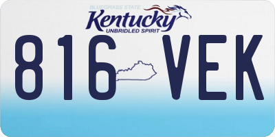KY license plate 816VEK