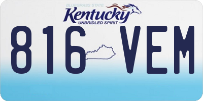 KY license plate 816VEM