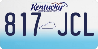 KY license plate 817JCL