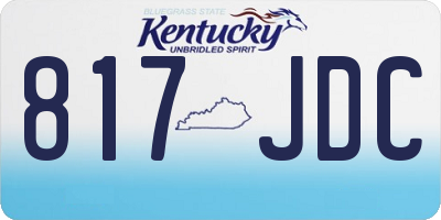 KY license plate 817JDC