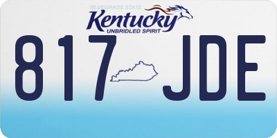 KY license plate 817JDE