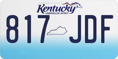 KY license plate 817JDF