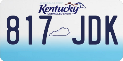 KY license plate 817JDK