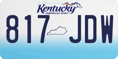 KY license plate 817JDW