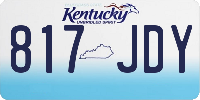 KY license plate 817JDY