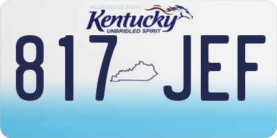 KY license plate 817JEF