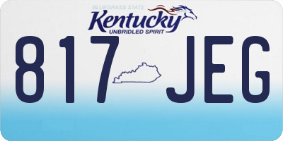 KY license plate 817JEG