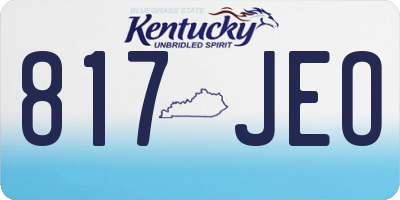 KY license plate 817JEO