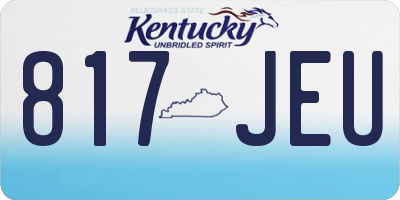 KY license plate 817JEU