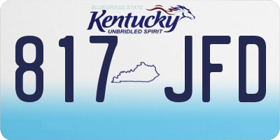 KY license plate 817JFD