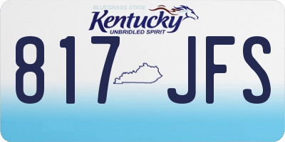 KY license plate 817JFS