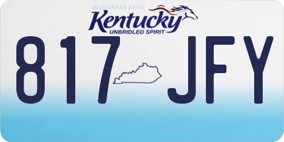 KY license plate 817JFY