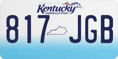 KY license plate 817JGB