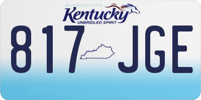 KY license plate 817JGE
