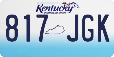 KY license plate 817JGK