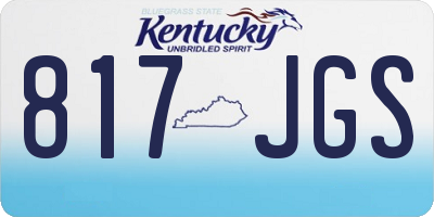 KY license plate 817JGS