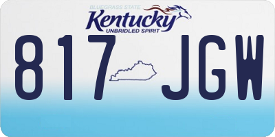 KY license plate 817JGW