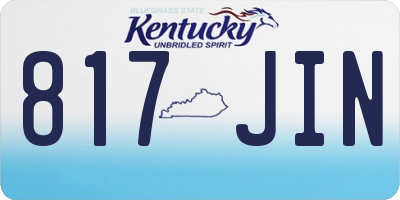 KY license plate 817JIN