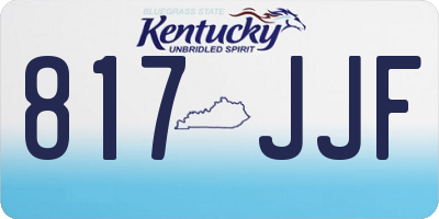 KY license plate 817JJF