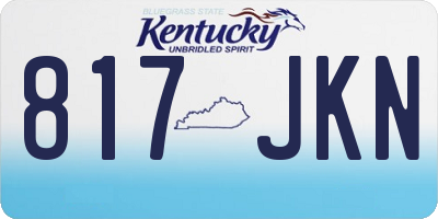 KY license plate 817JKN