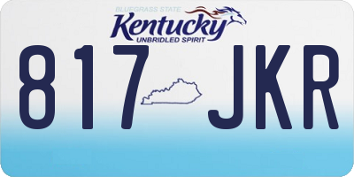 KY license plate 817JKR