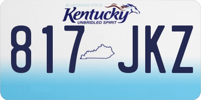 KY license plate 817JKZ