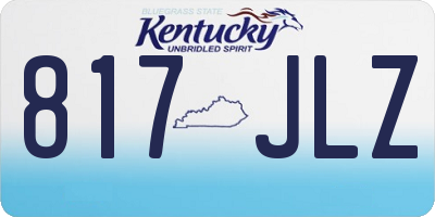 KY license plate 817JLZ