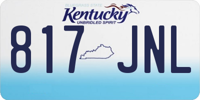 KY license plate 817JNL