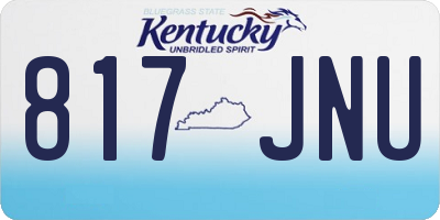 KY license plate 817JNU