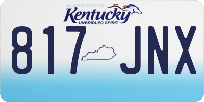 KY license plate 817JNX