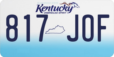 KY license plate 817JOF