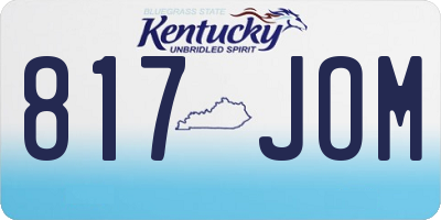 KY license plate 817JOM