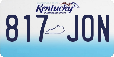 KY license plate 817JON