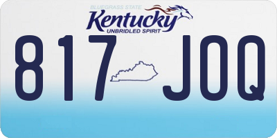 KY license plate 817JOQ