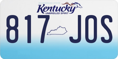 KY license plate 817JOS