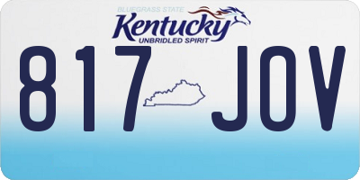 KY license plate 817JOV