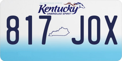 KY license plate 817JOX