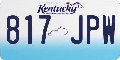 KY license plate 817JPW