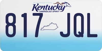 KY license plate 817JQL