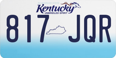 KY license plate 817JQR