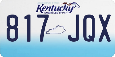 KY license plate 817JQX