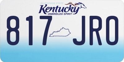 KY license plate 817JRO