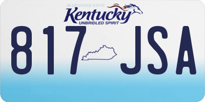 KY license plate 817JSA