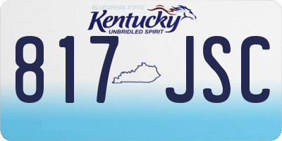KY license plate 817JSC