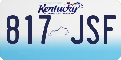KY license plate 817JSF