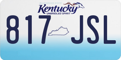 KY license plate 817JSL