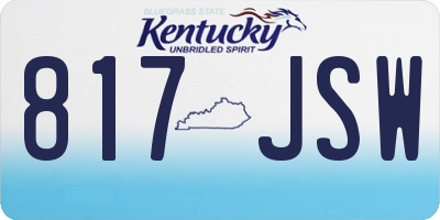 KY license plate 817JSW