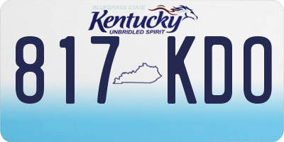 KY license plate 817KDO