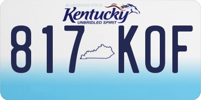 KY license plate 817KOF